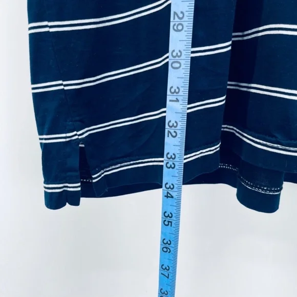 GREG NORMAN Shirt Size L Men's Navy White Striped Collared Button Front Polo - Picture 6 of 8